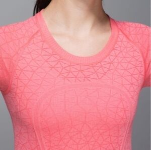Lululemon‎ Run swiftly crew neck short sleeve,Heathered Electric Coral